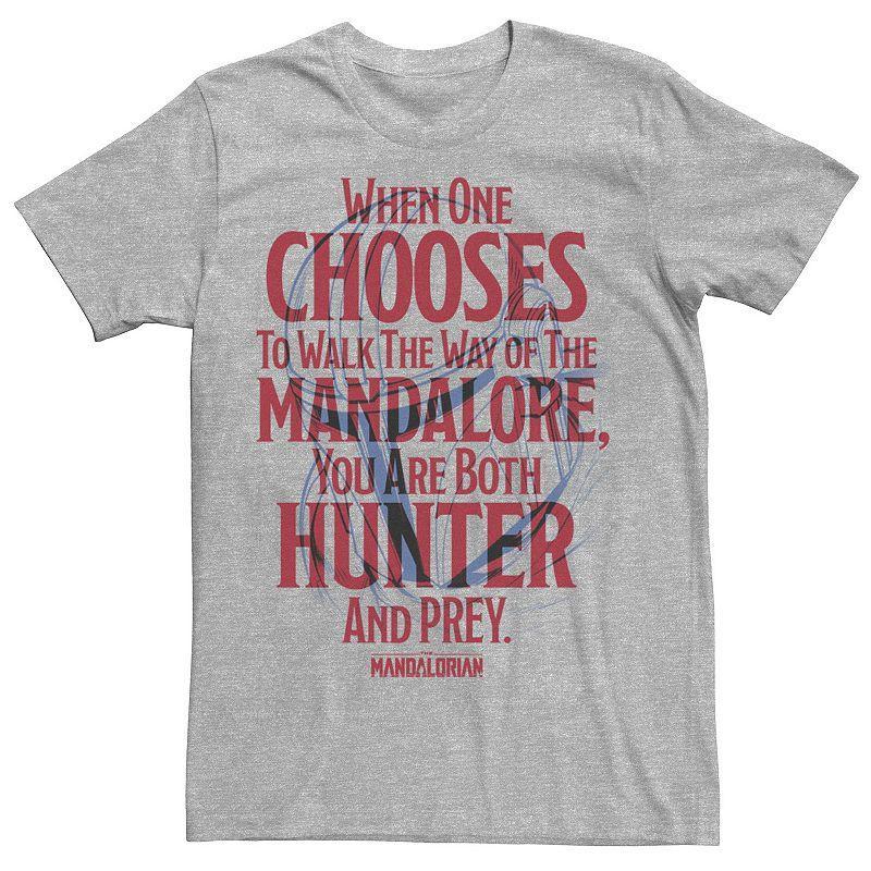 Men's Star Wars The Mandalorian You Are Both Hunter And Prey Tee, Size: Small, Silver Product Image