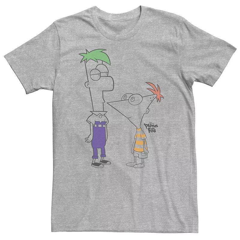 Disney's Phineas And Ferb Big & Tall Boys Of Summer Tee, Men's, Size: 4XL, Athletic Grey Product Image
