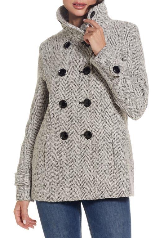 Women's Gallery Wool Peacoat, Size: XL, Black White Product Image