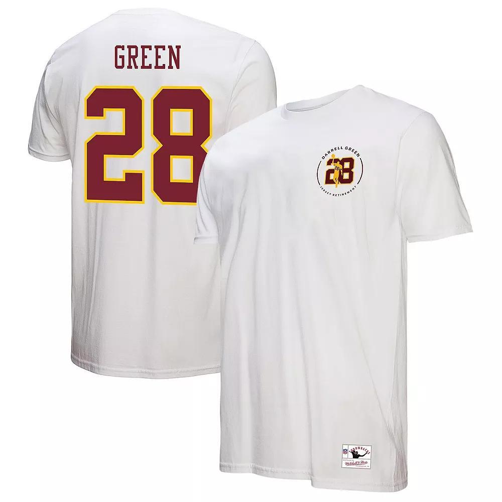 Men's Mitchell & Ness Darrell Green White Washington Commanders  Retired Player Name & Number T-Shirt, Size: Small, Wft White Product Image