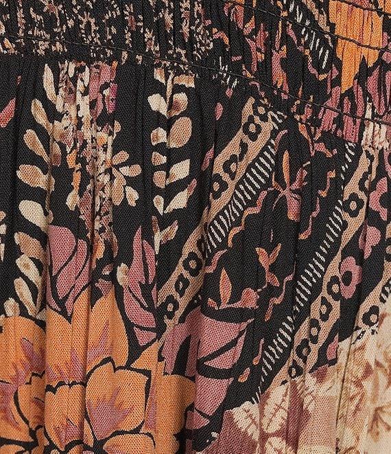 Angie Mixed-Media V-Neck Short Sleeve Tiered Dress Product Image