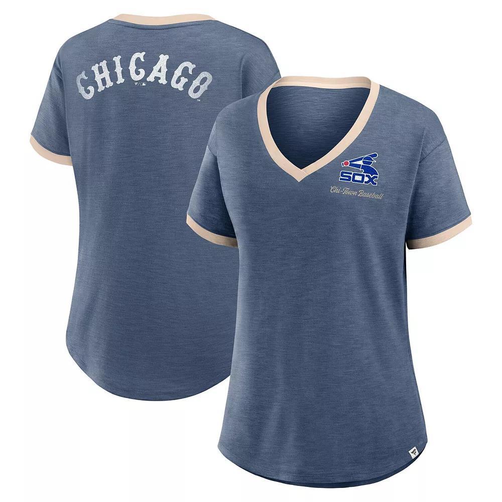 Women's Fanatics Black Colorado Rockies Binge Worthy Stadium Slub V-Neck T-Shirt, Size: XL Product Image