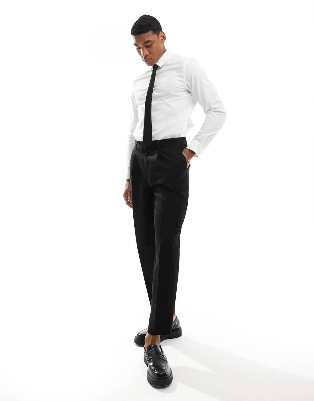 ASOS DESIGN formal easy iron slim fit poplin shirt in white Product Image