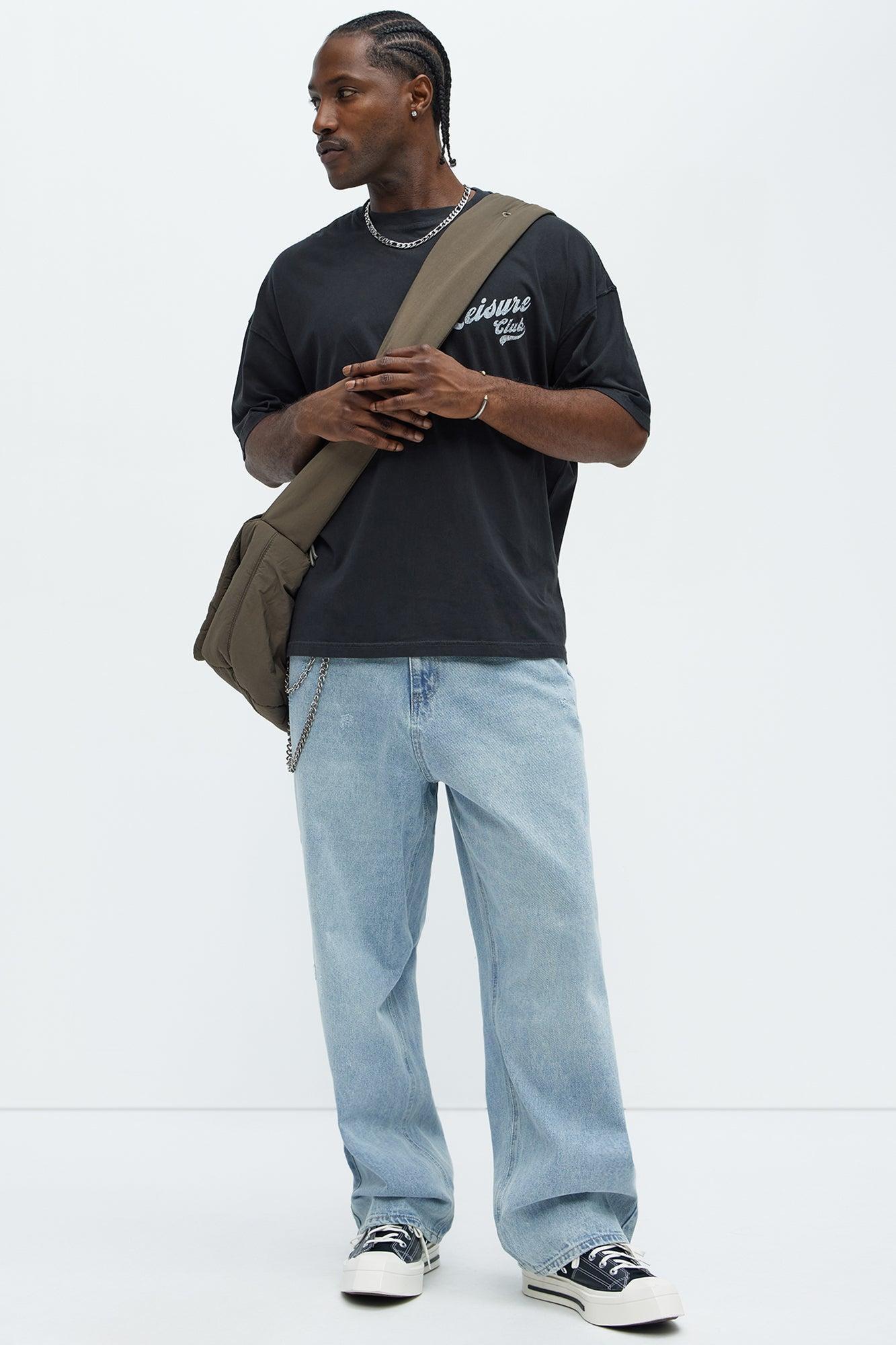 Leisure Club Oversized Short Sleeve Tee - Black Product Image