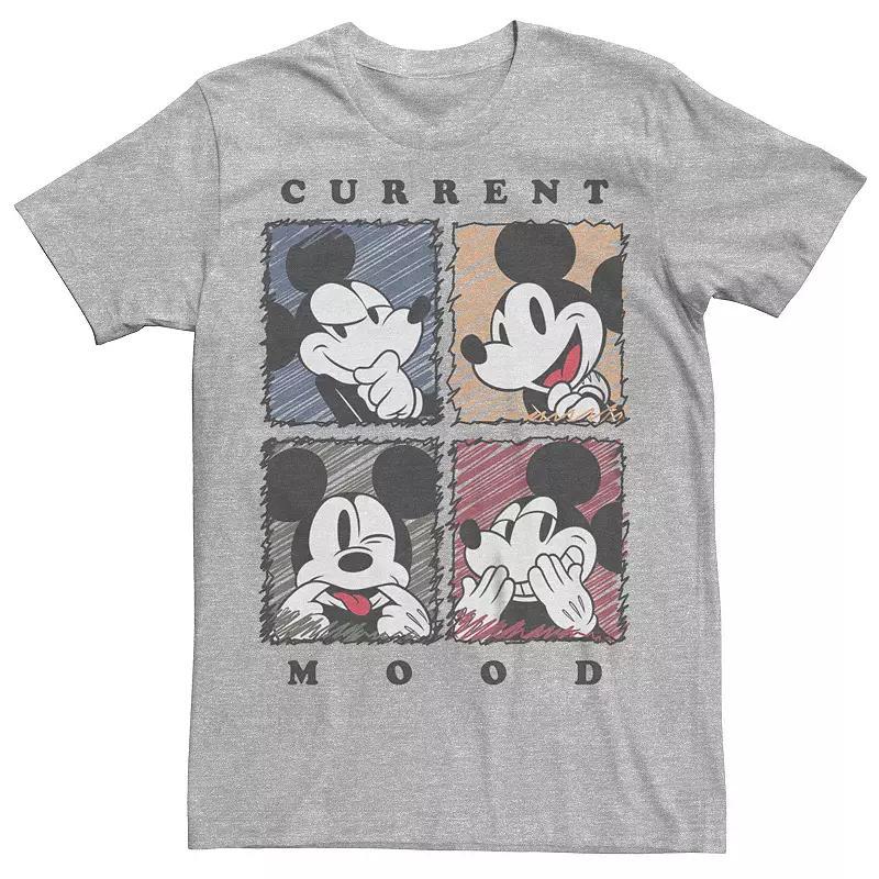 Men's Disney's Mickey Mouse Current Mood Tee, Size: Large, Athletic Grey Product Image