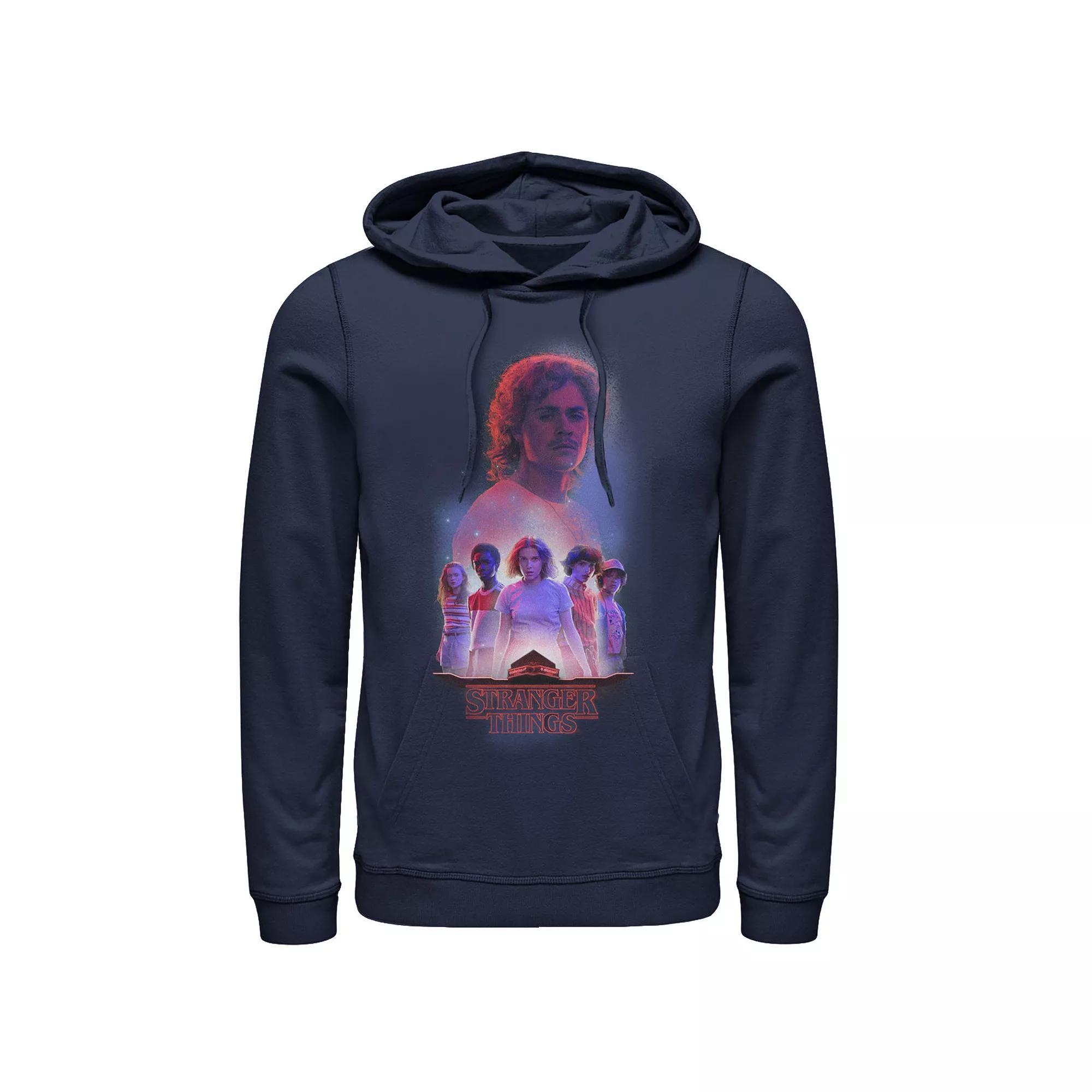 Men's Netflix Stranger Things Billy Group Shot Hoodie, Size: XXL, Blue Product Image