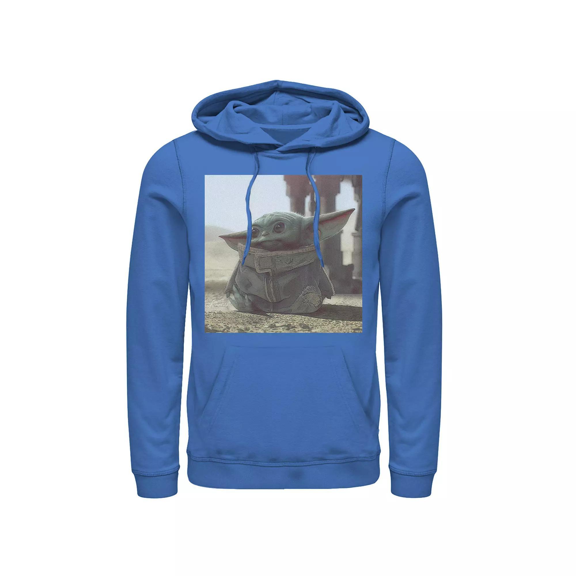 Mens Star Wars The Mandalorian The Child Photograph Hoodie Athletic Grey Product Image