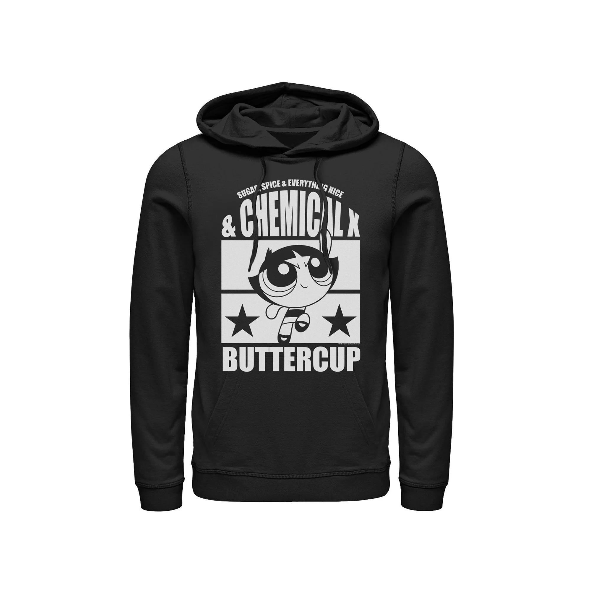 Men's Cartoon Network Powerpuff Girls Buttercup Chemical X Hoodie, Size: Large, Black Product Image