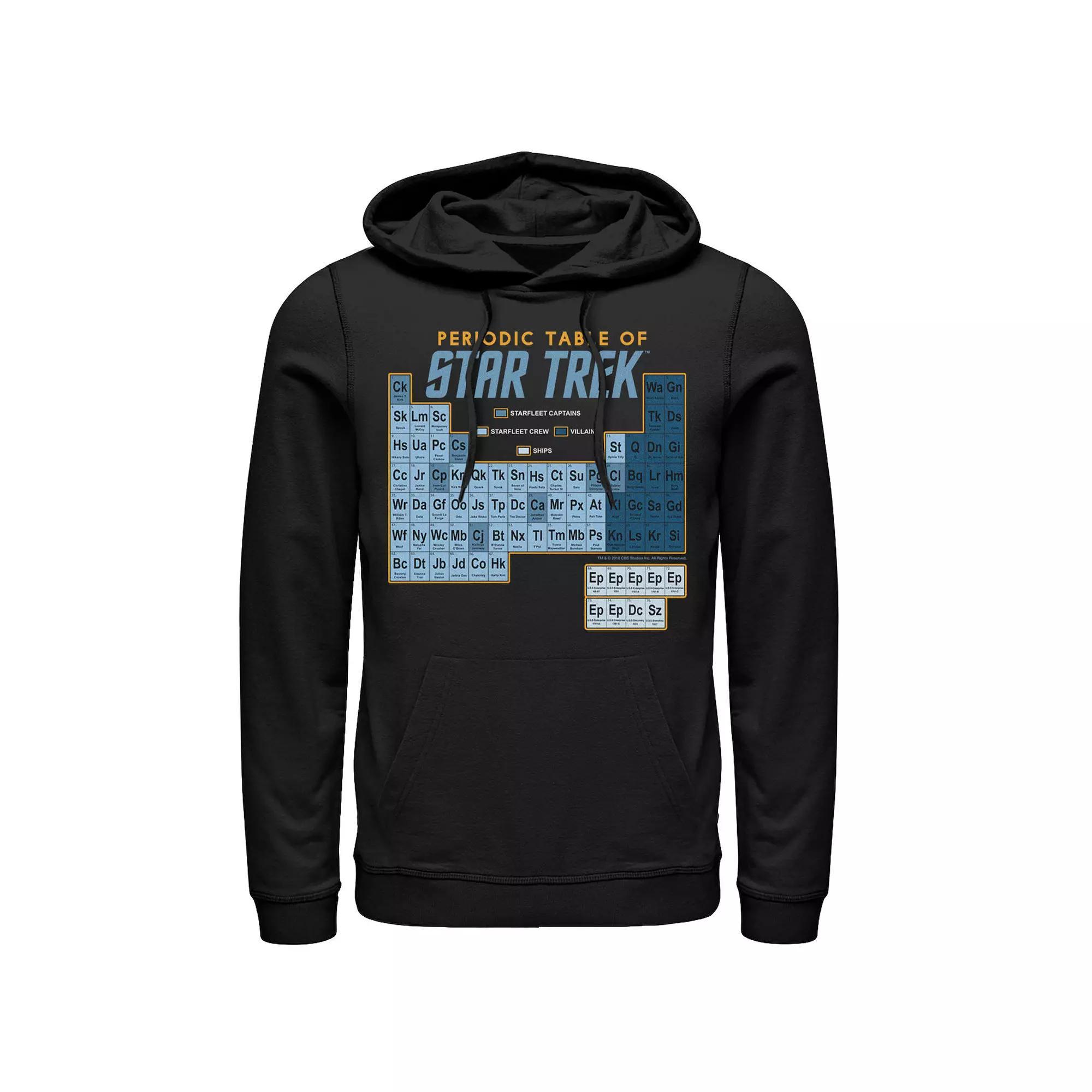 Men's Star Trek Original Series Periodic Table Map Hoodie, Size: XL, Black Product Image