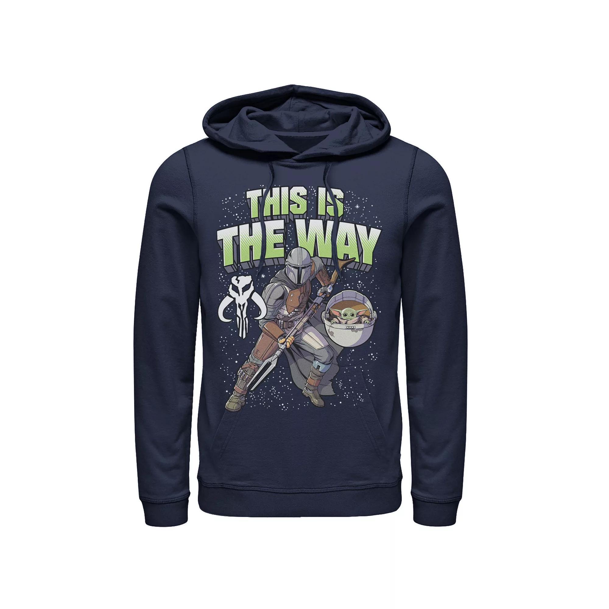 Men's Star Wars The Mandalorian This Is The Way Allies Portrait Panels Hoodie, Size: Medium, Blue Product Image
