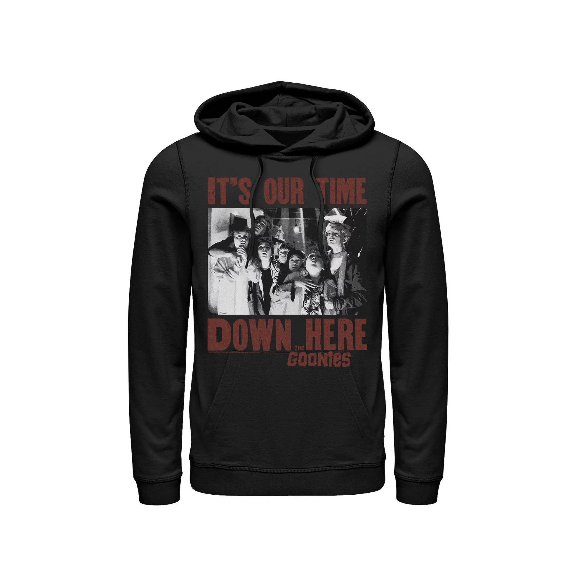 Men's The Goonies It's Our Time Down Here Text Hoodie, Size: 3XL, Black Product Image