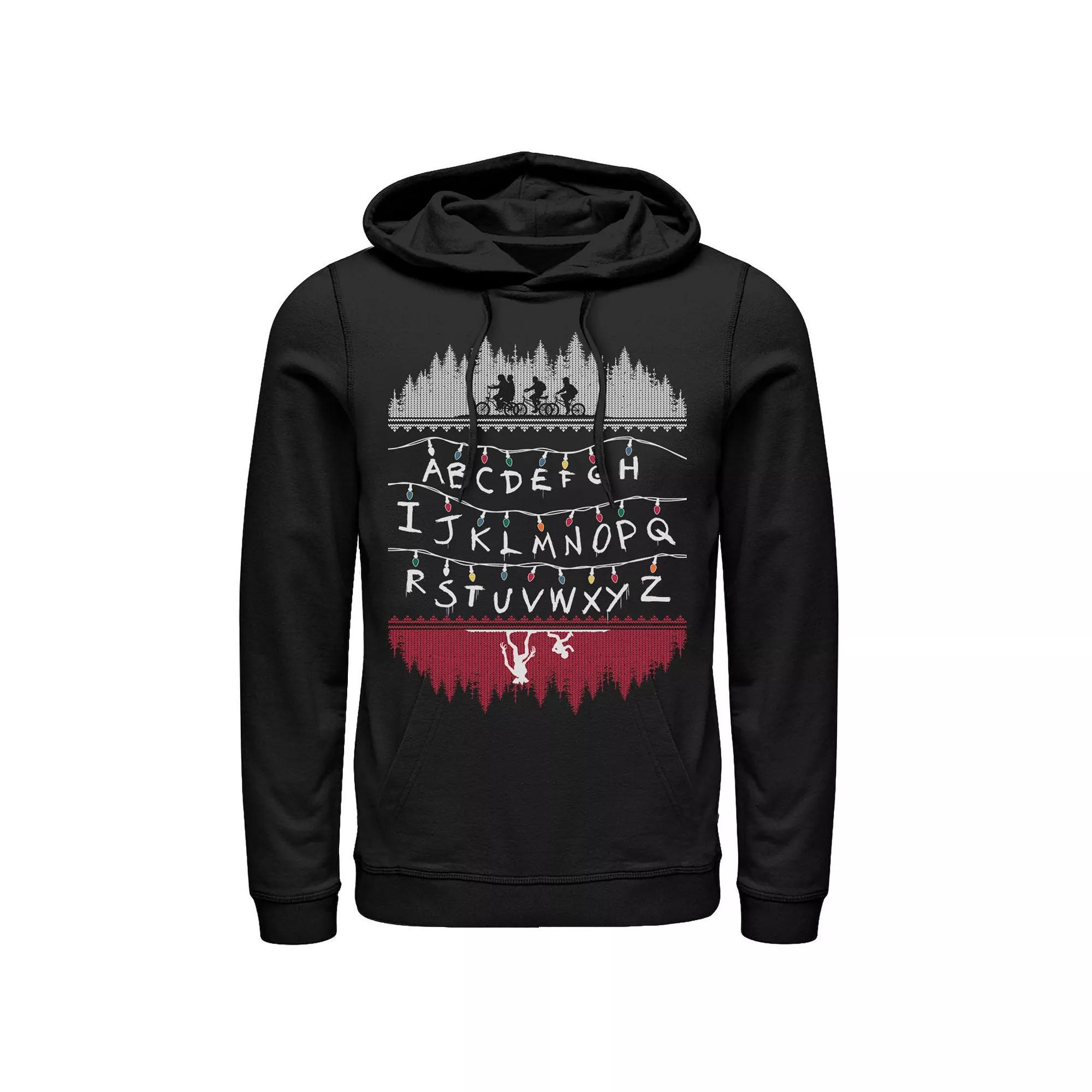 Men's Netflix Stranger things Stranger Flash Sheet Monsters Hoodie, Size: Small, Grey Heather Product Image