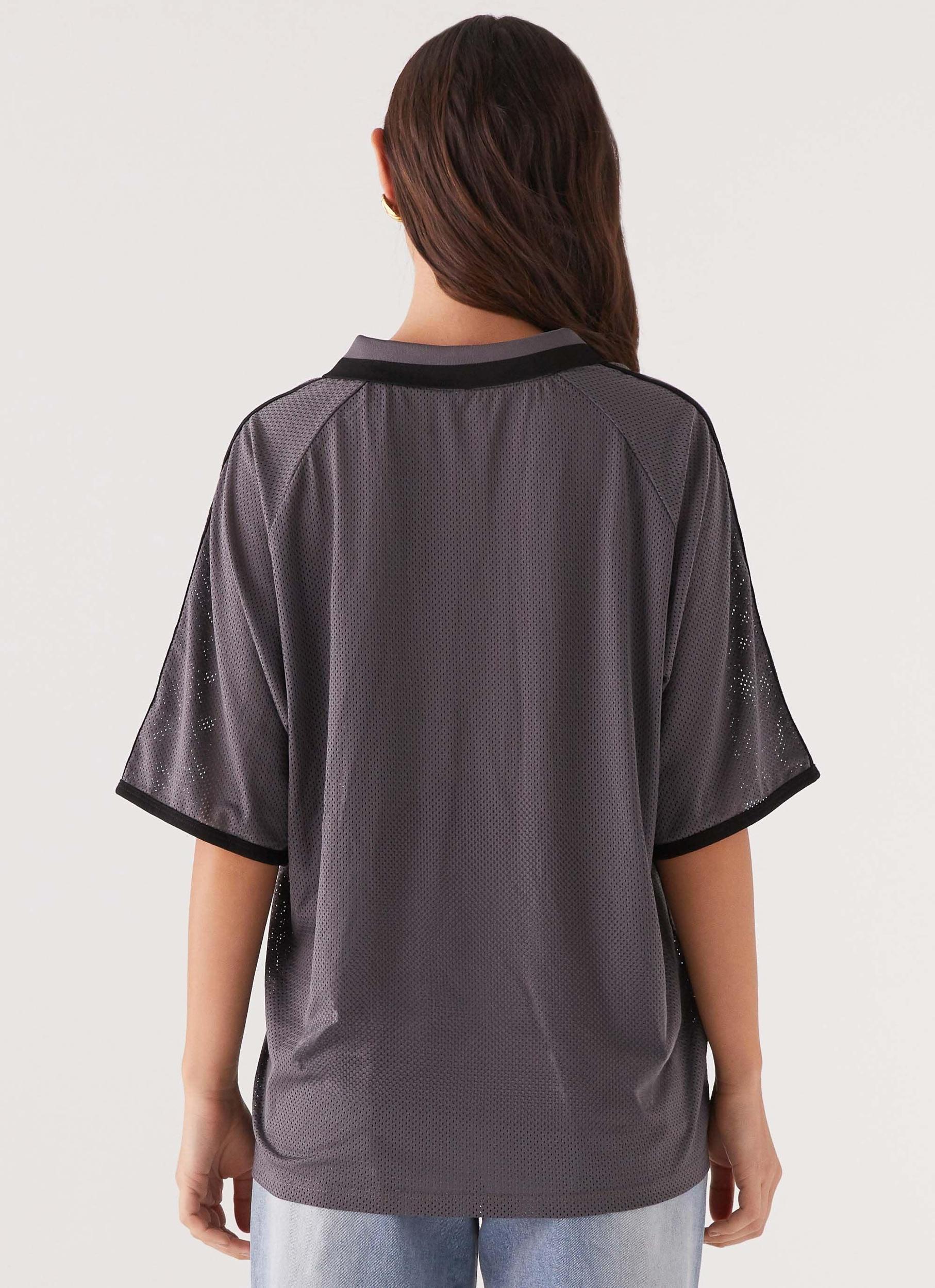 Let's Go Jersey Top - Grey Product Image