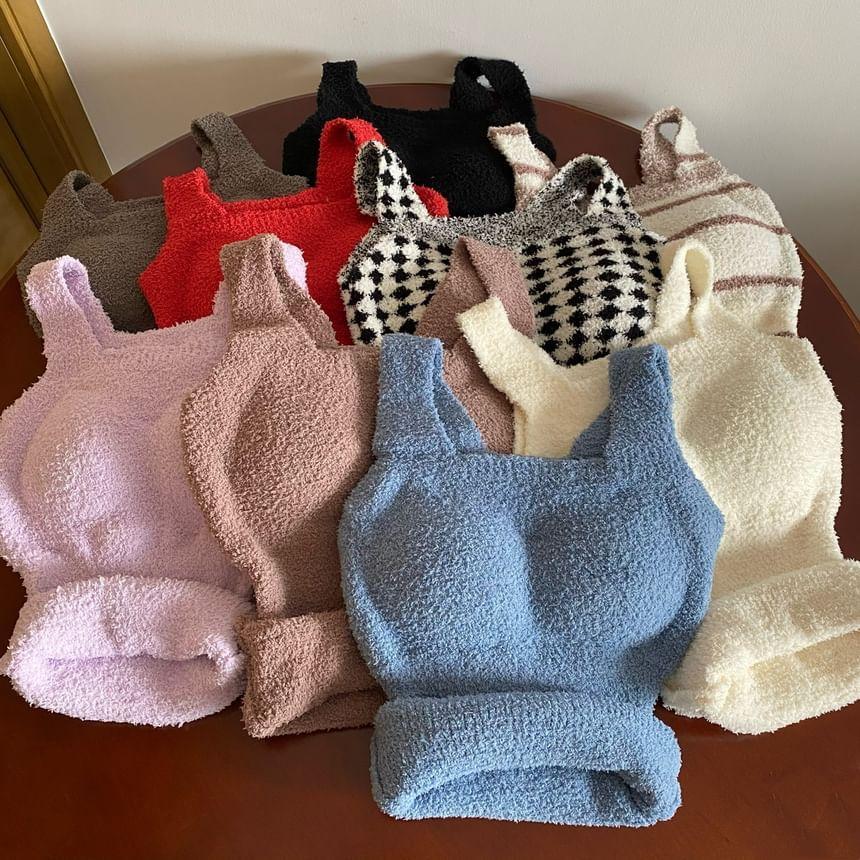 Square Neck Fleece Camisole Top (Various Designs) Product Image