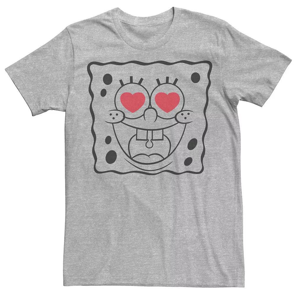 Men's Nickelodeon SpongeBob SquarePants Heart Eyes Line Art Tee, Size: XL, Athletic Grey Product Image