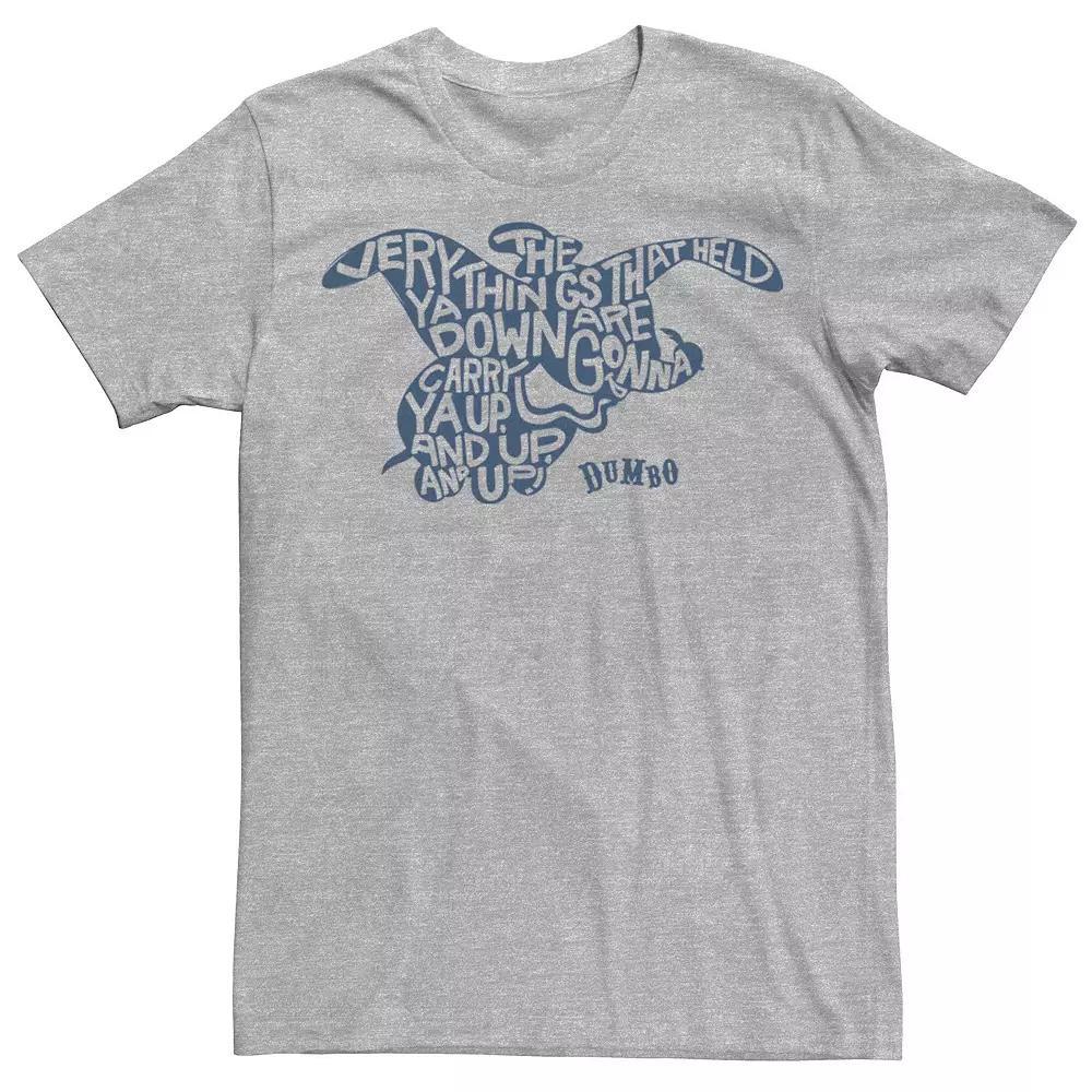 Disney's Dumbo Quote Silhouette Fill Portrait Men's Tee, Size: Medium, Athletic Grey Product Image