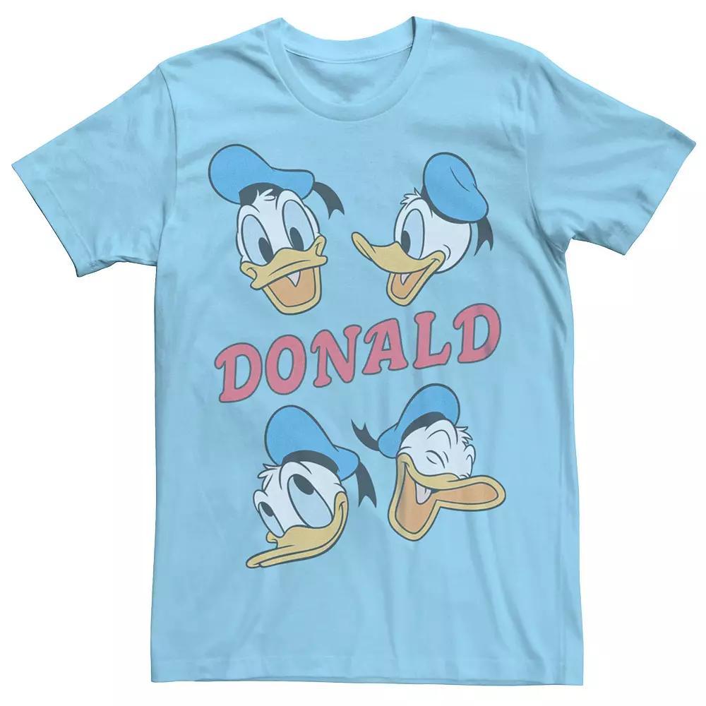Men's Disney's Donald Duck Four Faces Tee, Size: Large, Light Blue Product Image