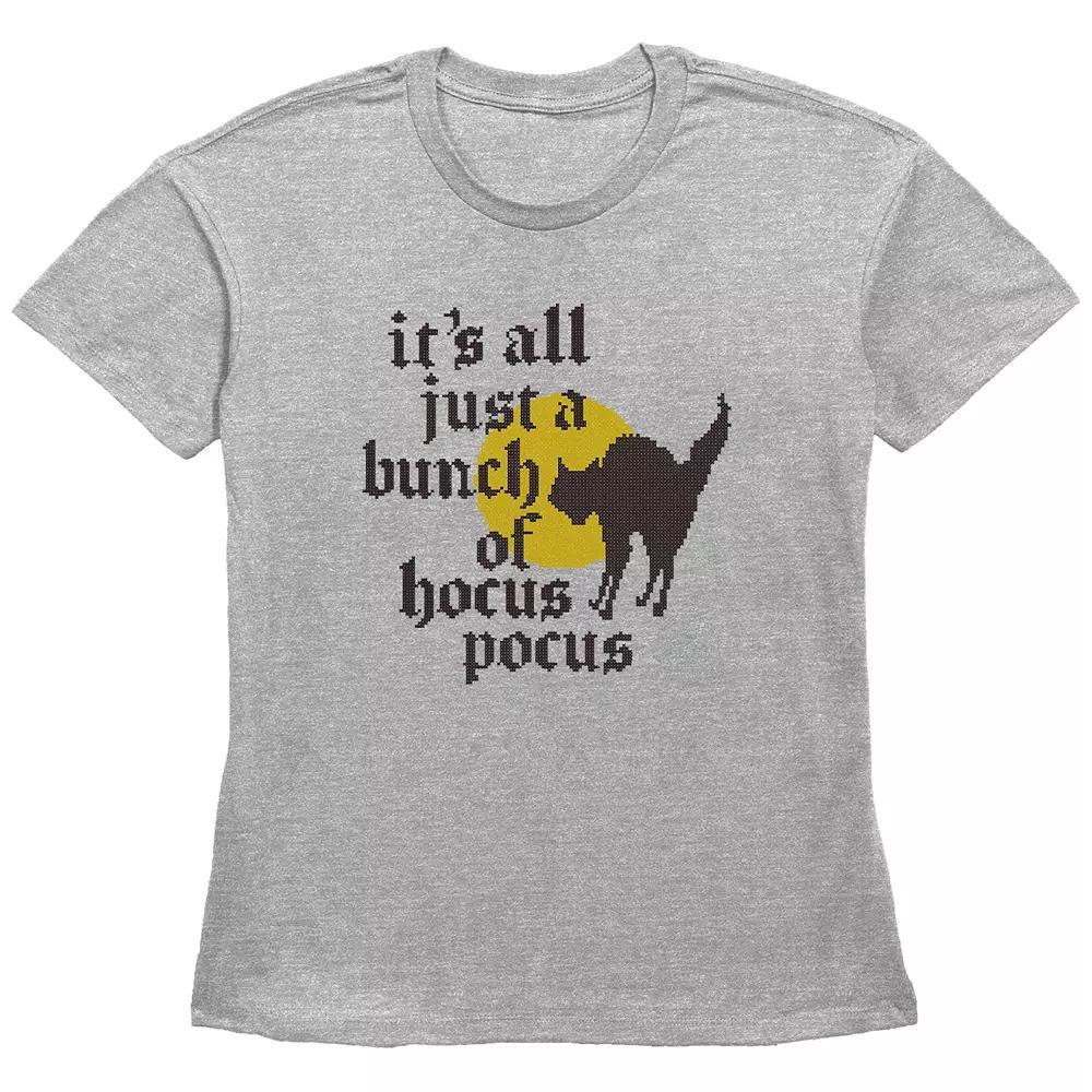Disney's Hocus Pocus Thackery Binx It's All Just A Bunch Of Hocus Pocus Women's Graphic Tee, Size: XL, Grey Gray Product Image