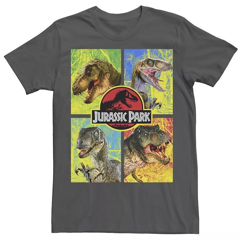 Men's Jurassic Park Four Dinosaur Faces Tee, Size: 3XL, Black Product Image