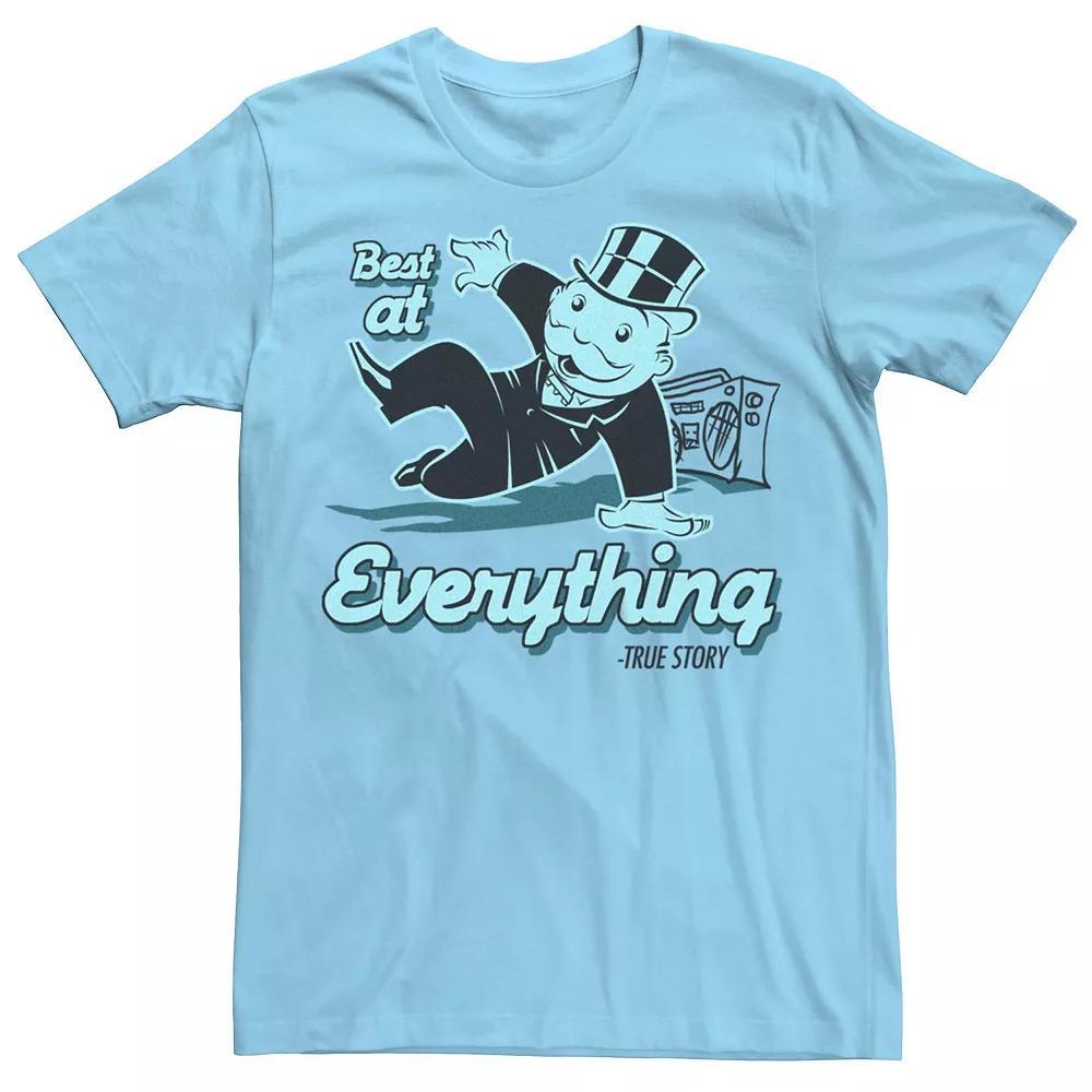 Men's Monopoly Man Breakdancing Graphic Tee, Size: Large, Light Blue Product Image