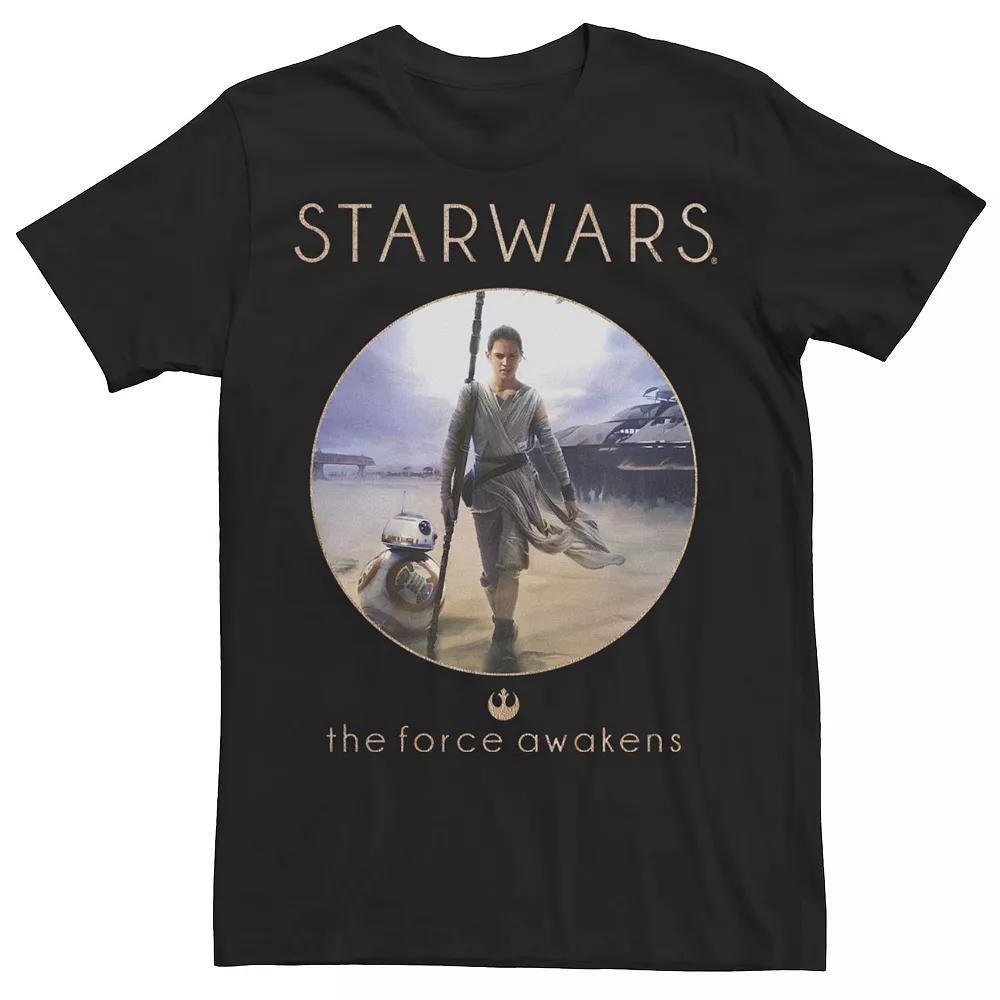 Men's Star Wars The Force Awakens Rey Poster Tee, Size: XL, Black Product Image