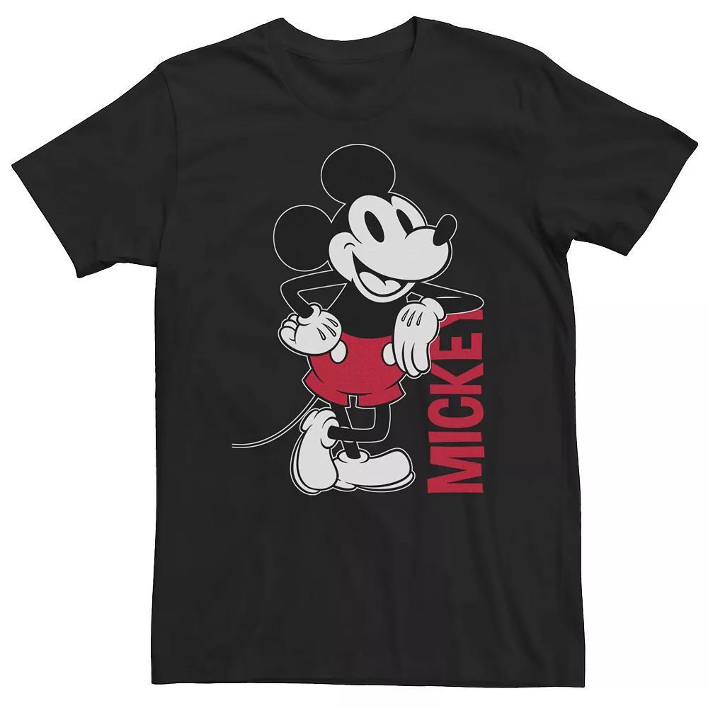 Big & Tall Disney Mickey Mouse Vintage Mickey Outline Tee, Men's, Size: 3XL, Black Product Image