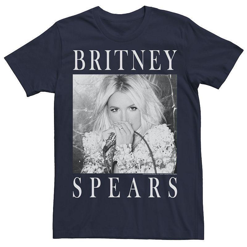 Mens Britney Spears Black & White Portrait Panel Graphic Tee Product Image