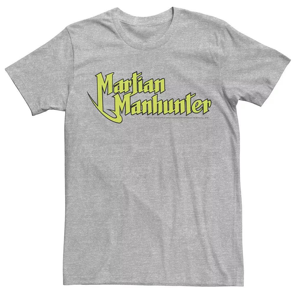 Mens DC Comics Martian Manhunter Logo Tee Athletic Grey Product Image