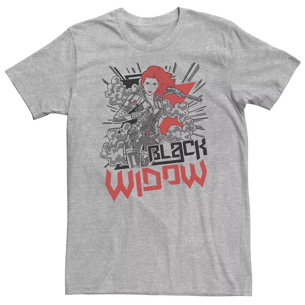Big & Tall Marvel Black Widow Action Shot Tee, Men's, Size: 3XL, Athletic Grey Product Image