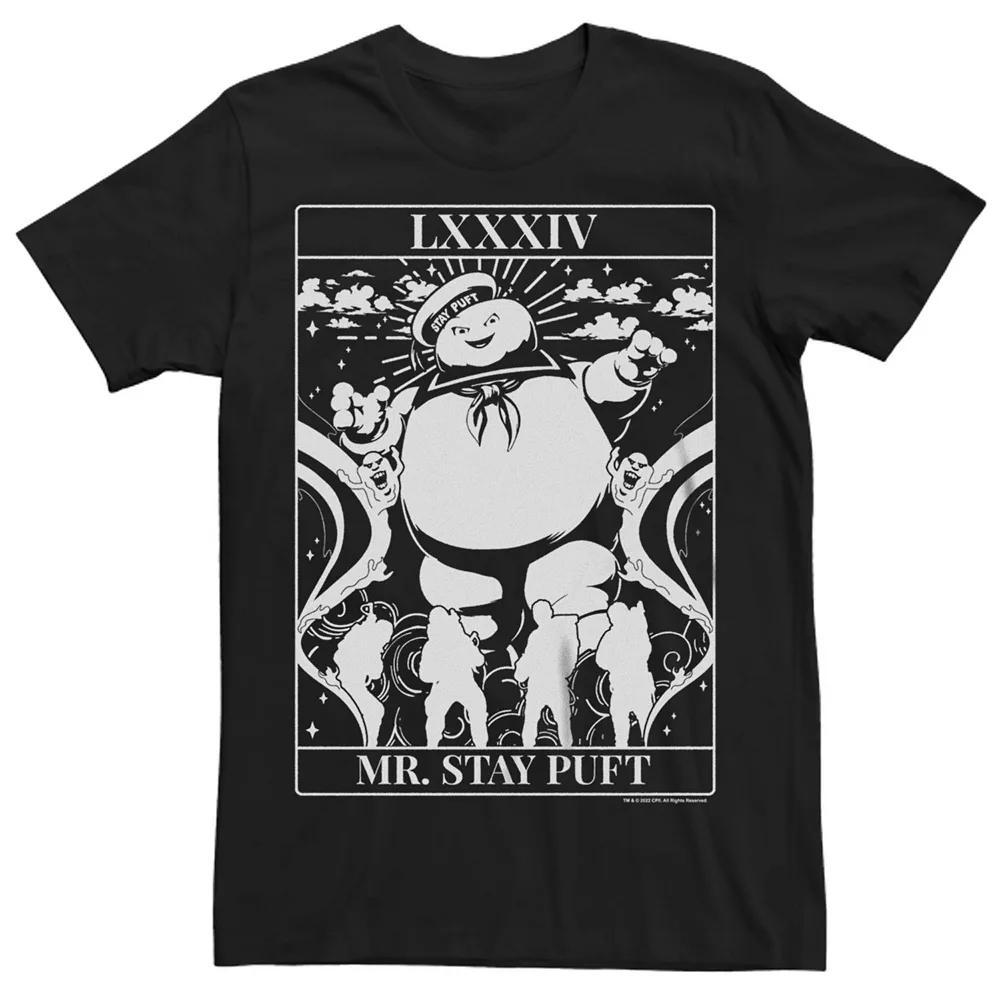 Big & Tall Ghostbusters Mr Stay Puft Tarot Card Halloween Graphic Tee, Men's, Size: 3XL, Black Product Image