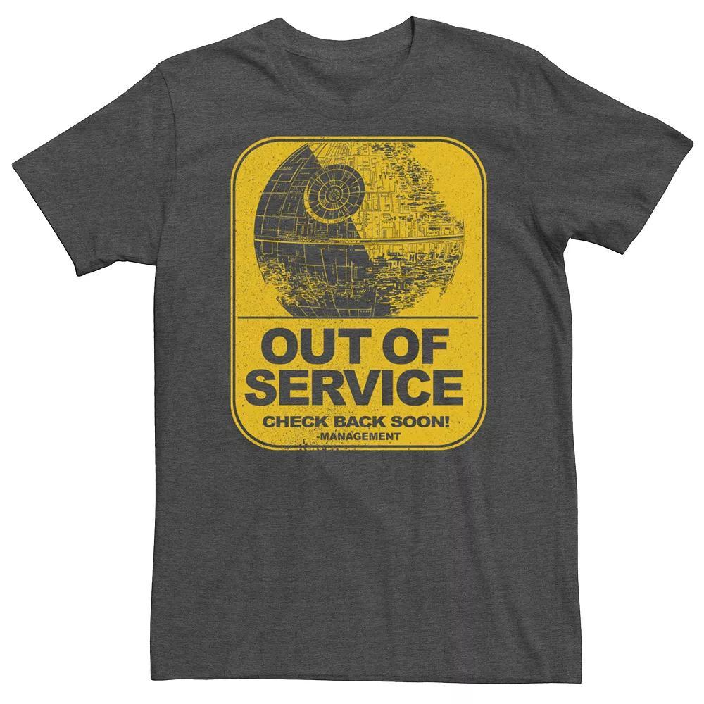 Mens Star Wars Death Star Out Of Service Tee Grey Heather Product Image