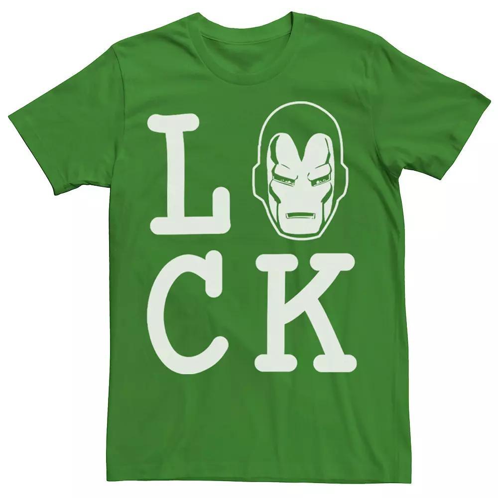 Men's Marvel Iron Man Lucky St. Patrick's Day Text Tee, Size: XL, Kelly Product Image