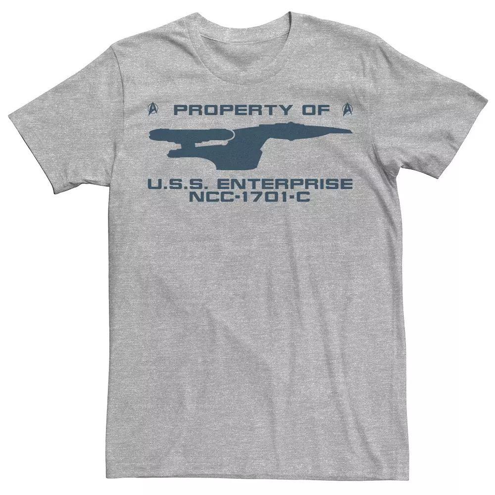 Men's Star Trek The Next Generation U.S.S. Enterprise Property Text Tee, Size: XL, Athletic Grey Product Image