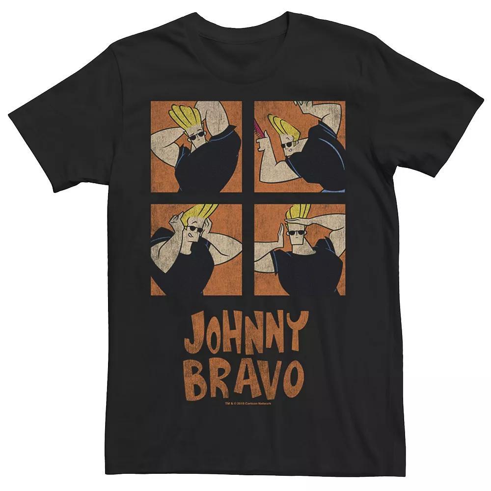 Men's Cartoon Network Johnny Bravo Box Up Hairdo Tee, Size: Large, Black Product Image