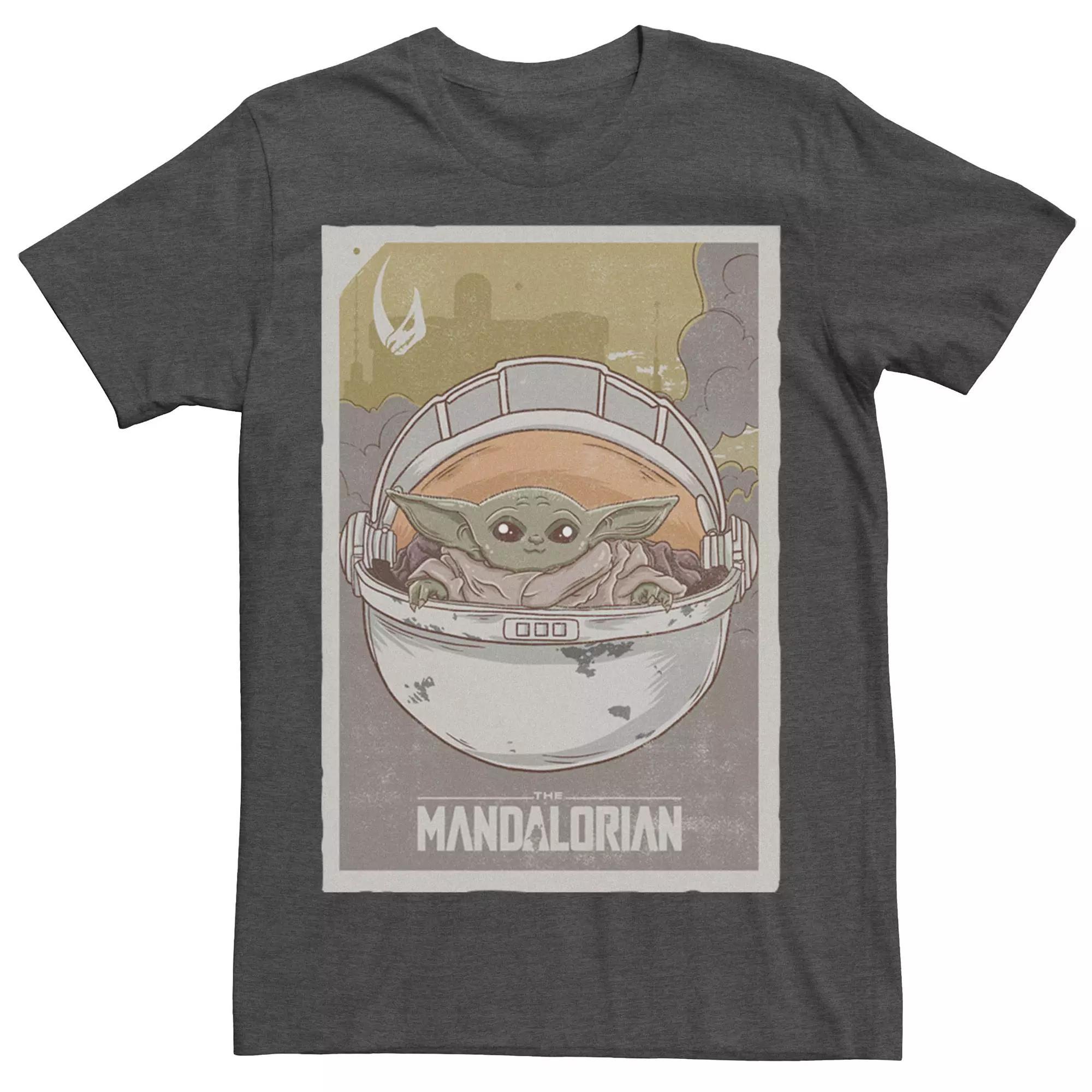 Men's Star Wars The Mandalorian The Child aka Baby Yoda Poster Tee, Size: 3XL, Grey Heather Product Image