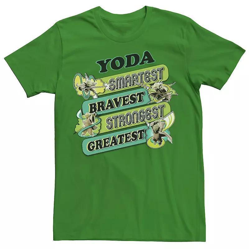 Men's Star Wars Yoda Smartest Bravest Strongest Greatest Tee, Size: Small, Kelly Product Image