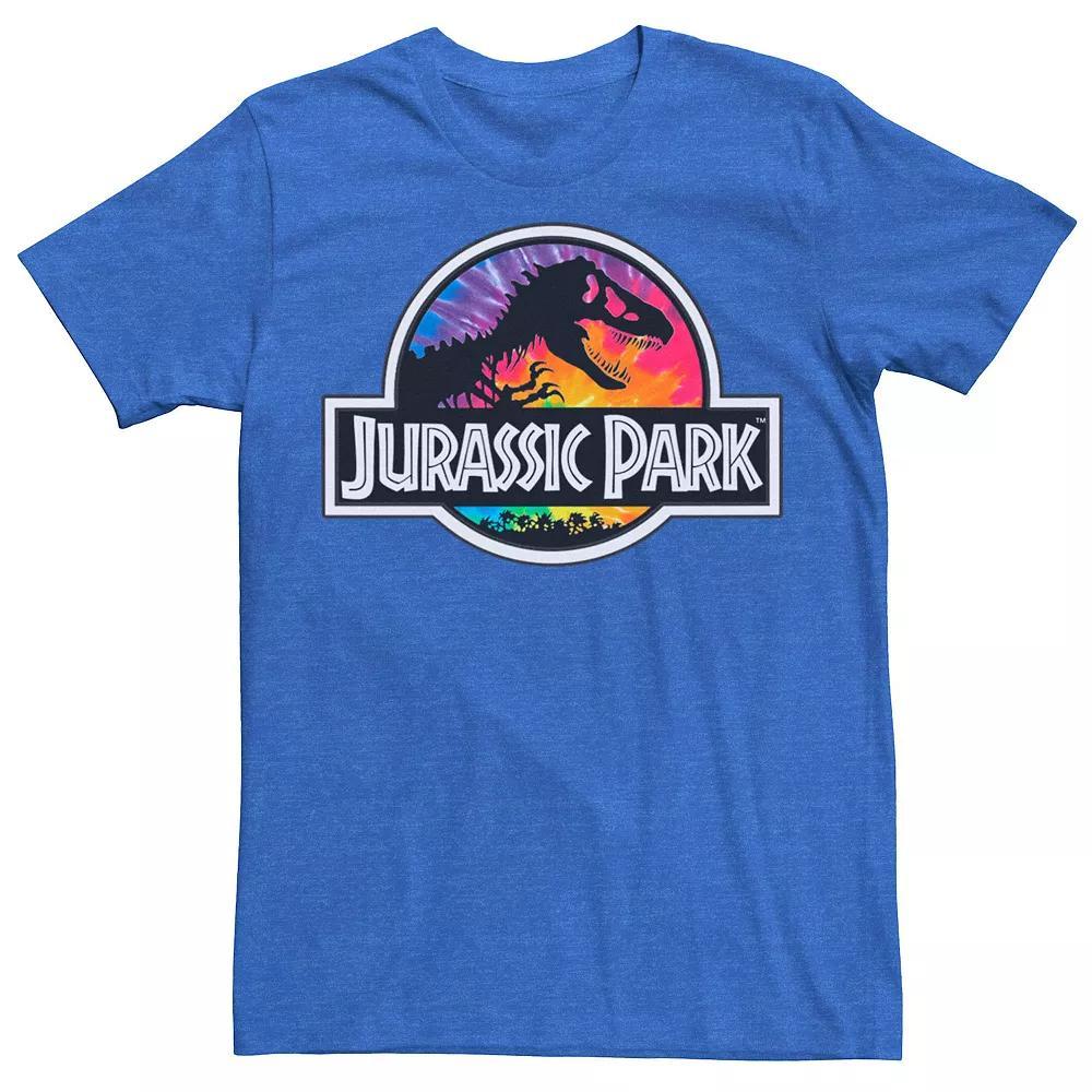 Men's Jurassic Park Tie Dye Classic Logo Graphic Tee, Size: XXL, Silver Product Image