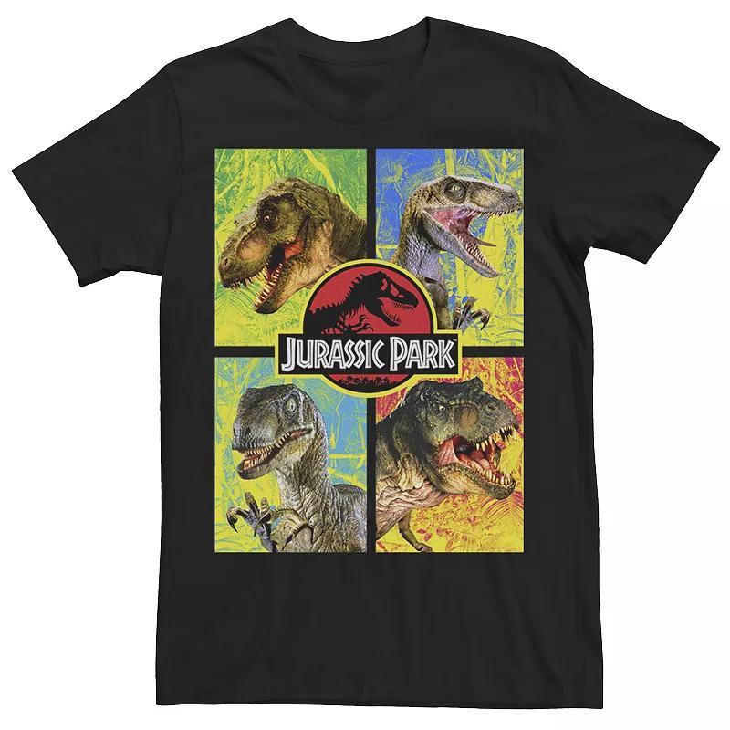 Men's Jurassic Park Four Dinosaur Faces Tee, Size: 3XL, Black Product Image