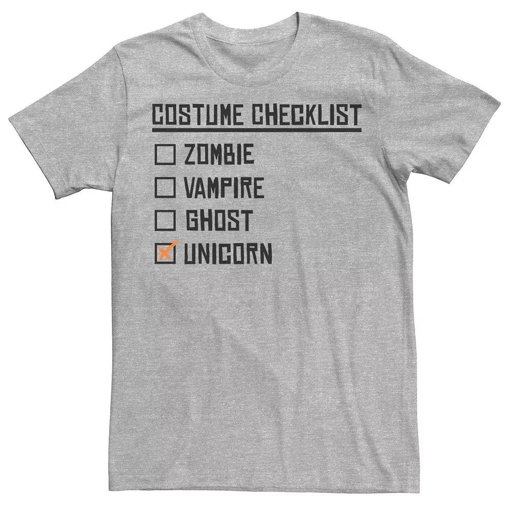 Men's Halloween Costume Checklist Tee, Size: XXL, Athletic Grey Product Image