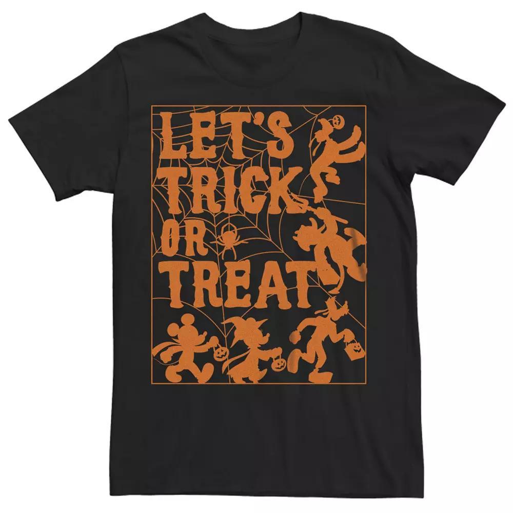Disney's Mickey Classic Halloween Let's Trick Or Treat Silhouette Men's Tee, Size: XXL, Black Product Image
