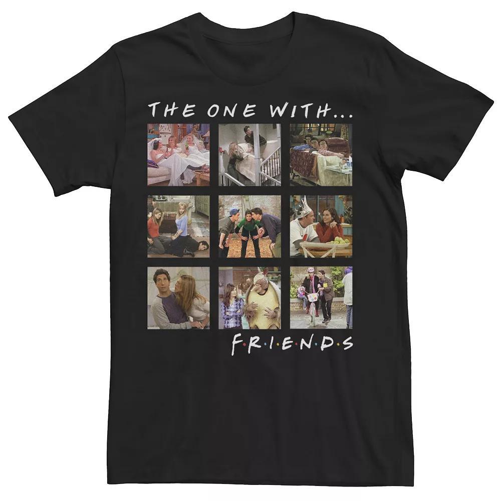 Big & Tall Friends Group Shot "The One With..." Character Panels Tee, Men's, Size: LT, Black Product Image