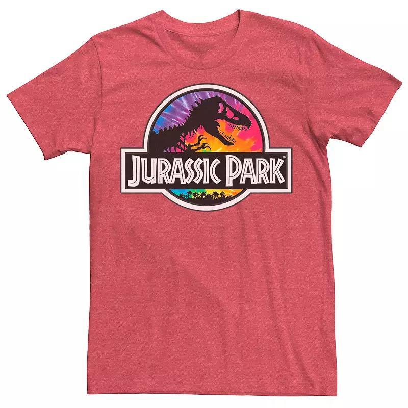 Men's Jurassic Park Tie Dye Classic Logo Graphic Tee, Size: XXL, Silver Product Image