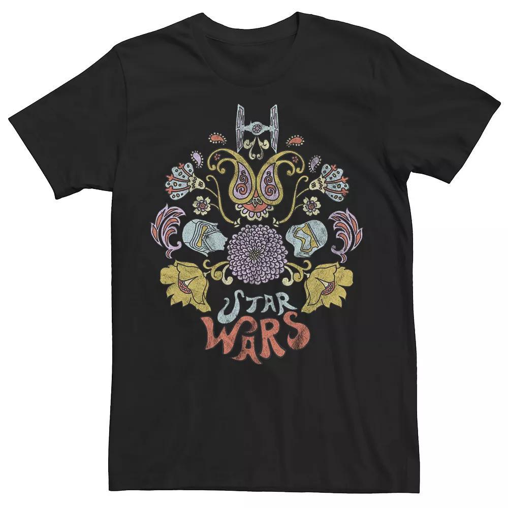 Men's Star Wars Dark Side Floral Logo Tee, Size: XXL, Black Product Image