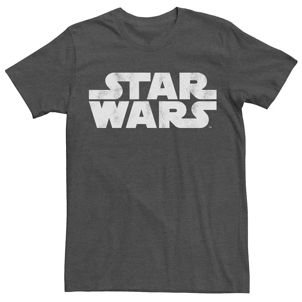 Men's Star Wars Distressed Classic Logo Tee, Size: XL, Grey Heather Product Image