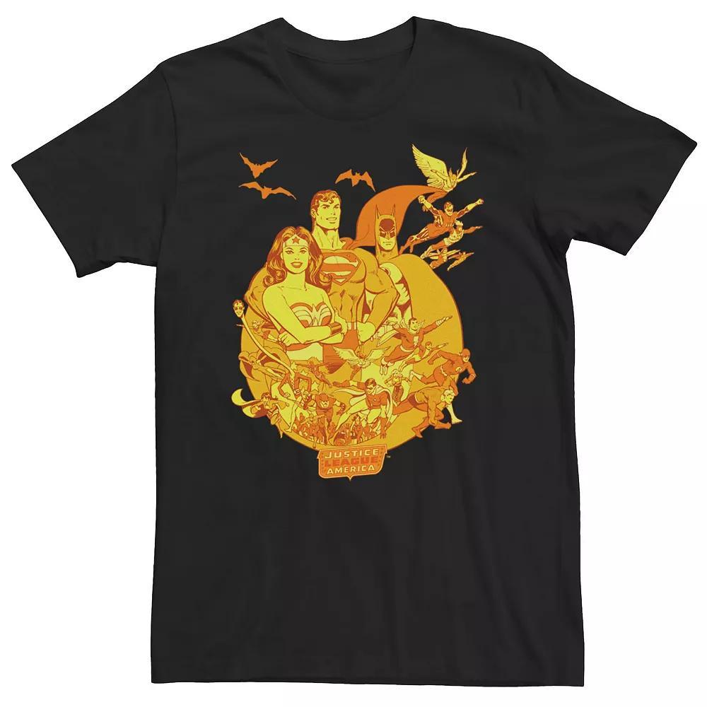 Big & Tall DC Comics Justice League America Hero Collage Halloween Tee, Men's, Size: 3XL Tall, Black Product Image