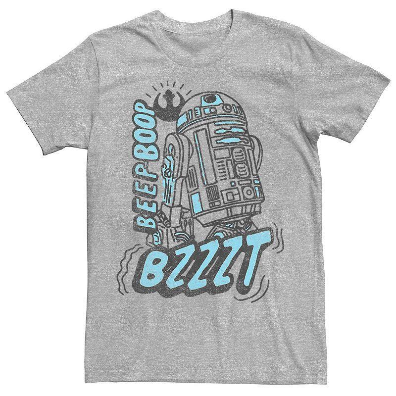 Men's Star Wars R2D2 Doodle Sounds Tee, Size: Medium, Athletic Grey Product Image