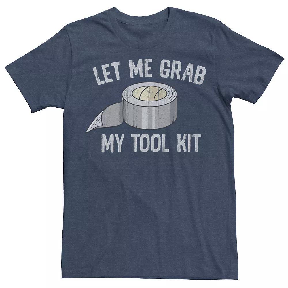 Men's Dad's Let Me Grab My Tool Kit Graphic Tee, Size: 4XL Tall, Navy Grey Product Image