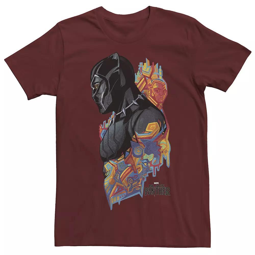Mens Marvel Panther Movie Colorful Pattern Profile Tee Product Image