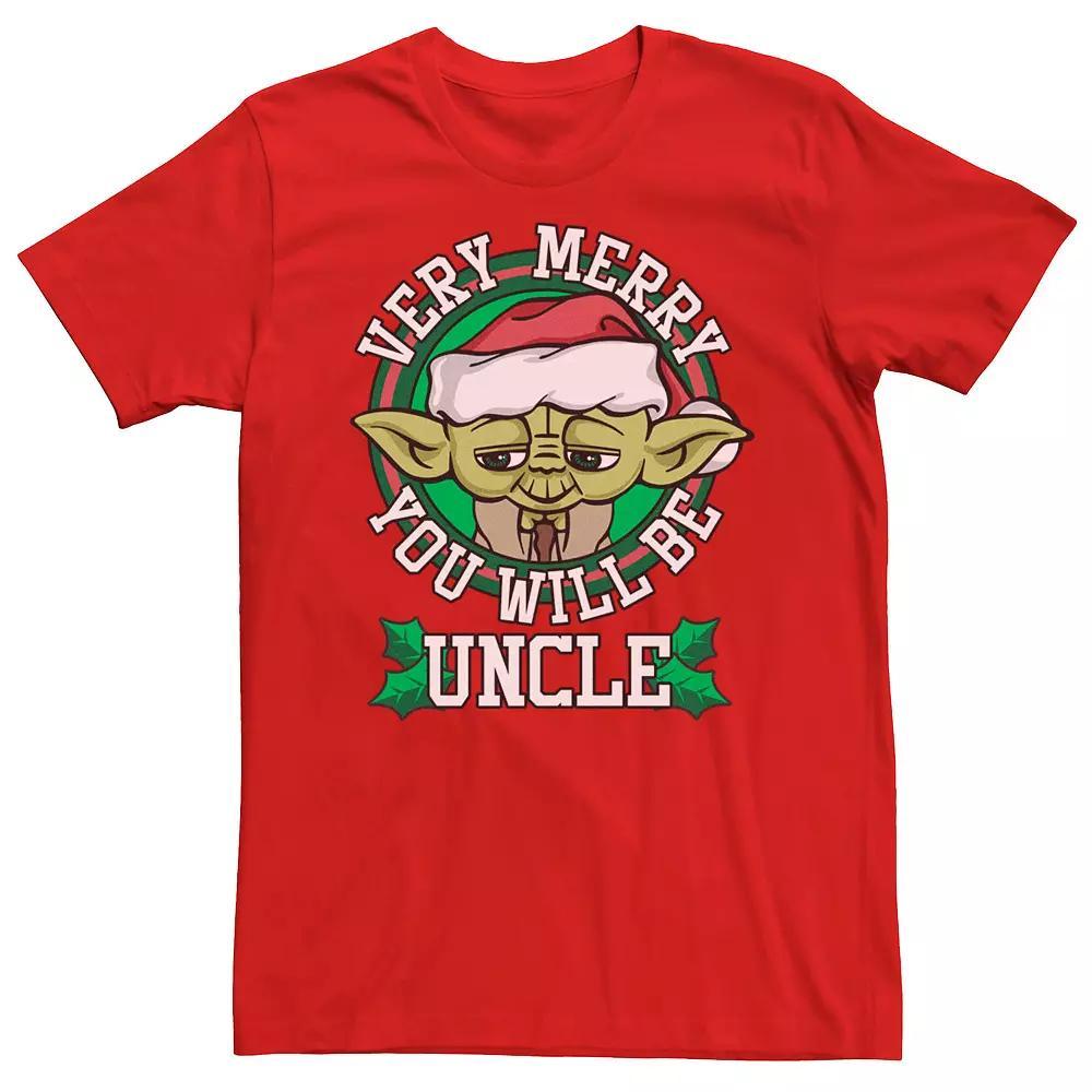Men's Star Wars Yoda Merry You Will Be Uncle Christmas Tee, Size: XXL, Red Product Image