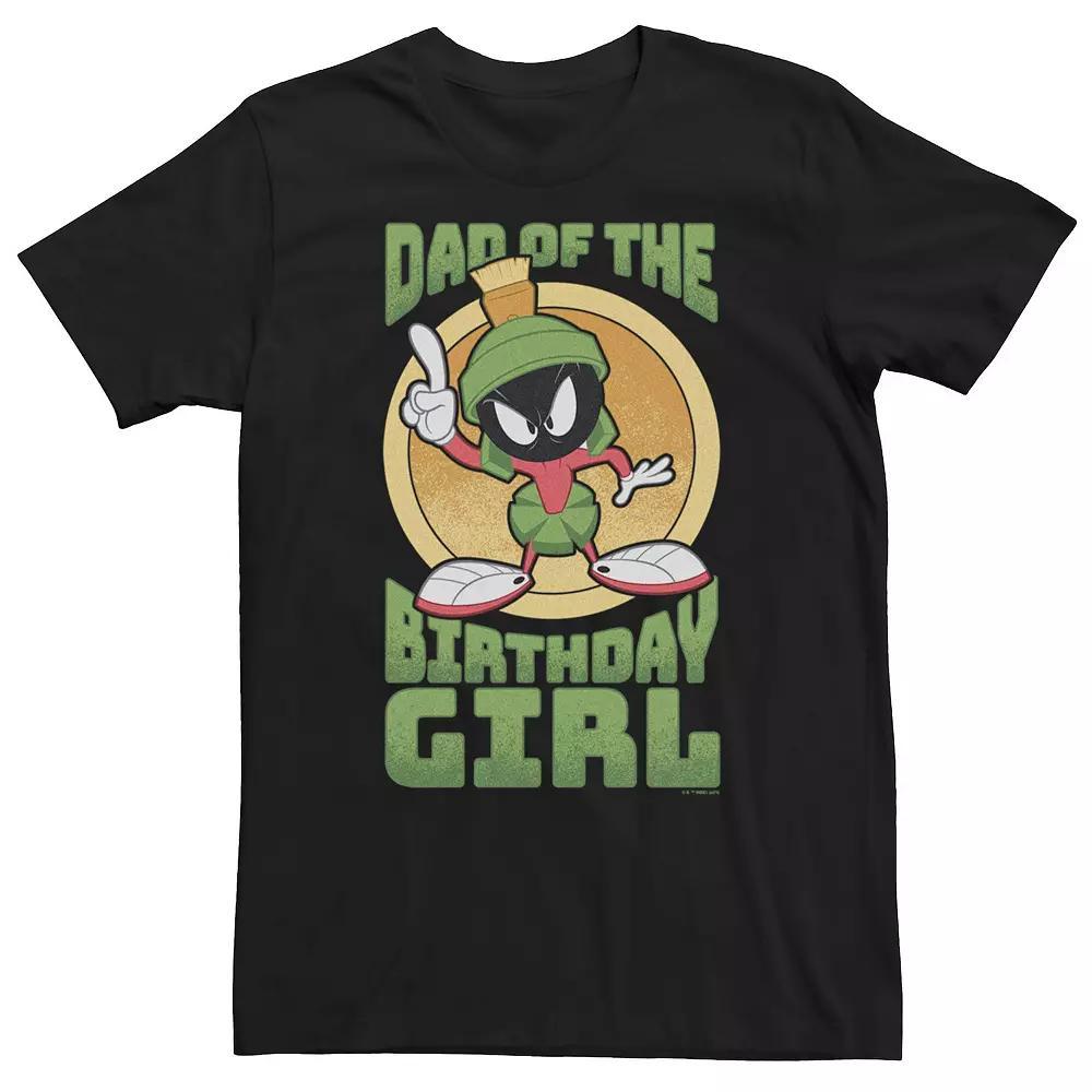 Big & Tall Looney Tunes Marvin Dad Of The Birthday Girl Tee, Men's, Size: 5XL, Black Product Image